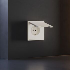 Накладка для розетки с заземлением, защитными шторками и крышкой S70 (хлопок) / Voltum VLS000813