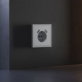 Накладка для розетки с заземлением и защитными шторками, с USB A+A S70 (серый) / Voltum VLS000916