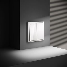 Перекрестный переключатель двухклавишный S70 (белый глянцевый) / Voltum VLS020501