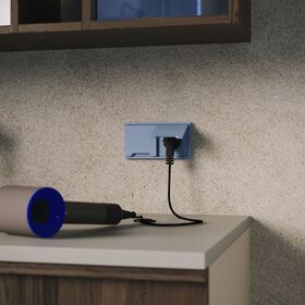 Накладка для розетки с заземлением, защитными шторками и крышкой S70 (деним) / Voltum VLS000815