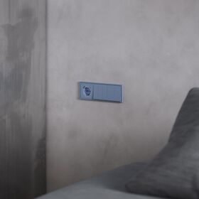 Накладка для розетки с заземлением и защитными шторками, с USB A+C S70 (деним) / Voltum VLS001015