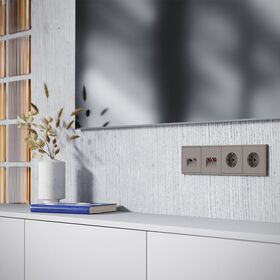 Накладка для розетки TV+RJ45 кат. 6 S70 (капучино) / Voltum VLS002714