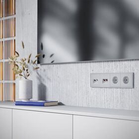 Накладка для розетки TV+RJ45 кат. 6 S70 (серый) / Voltum VLS002716