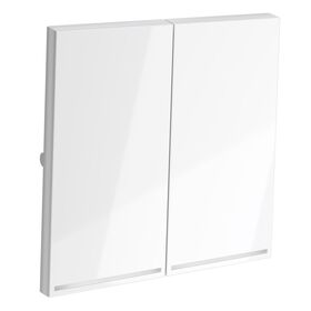 Клавиши для выключателя/переключателя двухклавишного с подсветкой S70 (белый глянцевый) / Voltum VLS000401