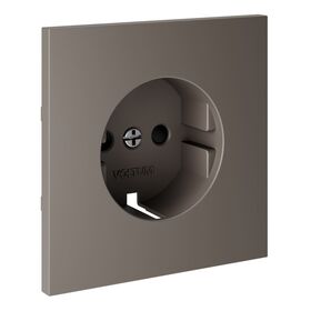 Накладка для розетки с заземлением и защитными шторками S70 (капучино) / Voltum VLS000714