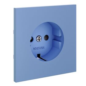 Накладка для розетки с заземлением и защитными шторками S70 (деним) / Voltum VLS000715