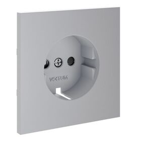 Накладка для розетки с заземлением и защитными шторками S70 (серый) / Voltum VLS000716