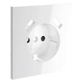Накладка для розетки с заземлением и защитными шторками, с USB A+A S70 (белый глянцевый) / Voltum VLS000901
