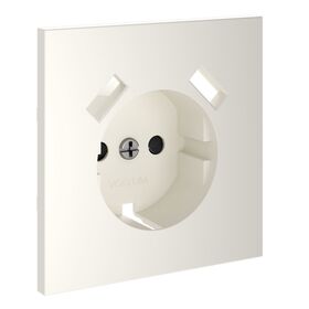 Накладка для розетки с заземлением и защитными шторками, с USB A+A S70 (хлопок) / Voltum VLS000913