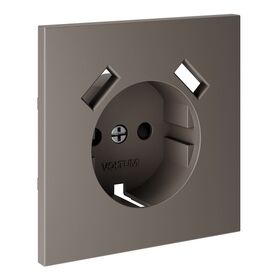 Накладка для розетки с заземлением и защитными шторками, с USB A+A S70 (капучино) / Voltum VLS000914
