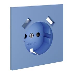 Накладка для розетки с заземлением и защитными шторками, с USB A+A S70 (деним) / Voltum VLS000915