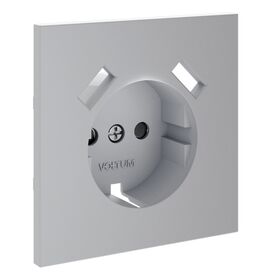 Накладка для розетки с заземлением и защитными шторками, с USB A+A S70 (серый) / Voltum VLS000916