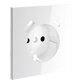 Накладка для розетки с заземлением и защитными шторками, с USB A+C S70 (белый глянцевый) / Voltum VLS001001