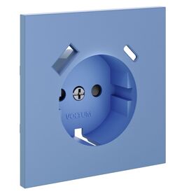 Накладка для розетки с заземлением и защитными шторками, с USB A+C S70 (деним) / Voltum VLS001015
