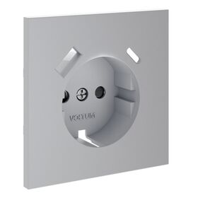 Накладка для розетки с заземлением и защитными шторками, с USB A+C S70 (серый) / Voltum VLS001016