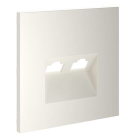 Накладка для розетки компьютерной двойной RJ45+RJ45 кат.6 S70 (хлопок) / Voltum VLS001413