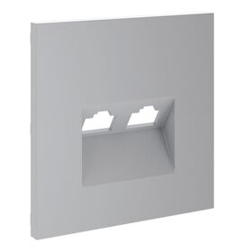 Накладка для розетки компьютерной двойной RJ45+RJ45 кат.6 S70 (серый) / Voltum VLS001416