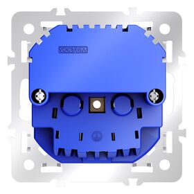 Механизм розетки с заземлением и защитными шторками с USB A+A, S70 / Voltum VLS0404M