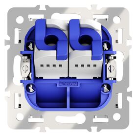 Механизм розетки компьютерной двойной RJ45+RJ45 кат.6, S70 / Voltum VLS0602M