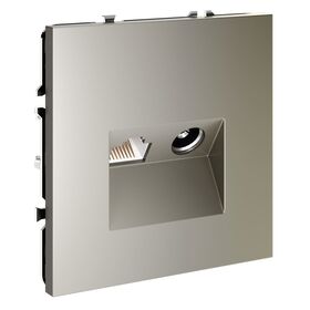 Розетка телевизионная TV+RJ45 кат. 6 S70 (шелк) / Voltum VLS060704