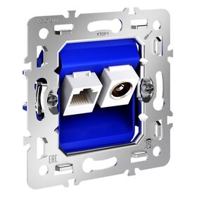 Механизм розетки TV+RJ45 кат. 6, S70 / Voltum VLS0607M