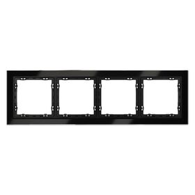 Рамка стеклянная на 4 поста S70 (черный,стекло) / Voltum VLS110408