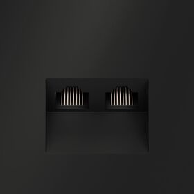 Розетка компьютерная двойная RJ45+RJ45 кат.6 S70 (черный матовый) / Voltum VLS060208