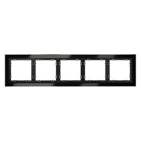 Рамка стеклянная на 5 постов S70 (черный,стекло) / Voltum VLS110508