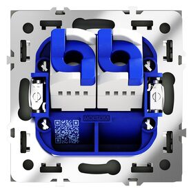 Розетка компьютерная двойная RJ45+RJ45 кат.6 S70 (черный матовый) / Voltum VLS060208