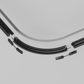 Коннектор радиусный R300 Exility встраиваемый под ГКЛ 12,5 мм, черный / Maytoni TRA044-angle.12B