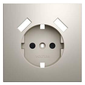 Накладка для розетки с заземлением и защитными шторками, с USB A+A S70 (кашемир) / Voltum VLS000903