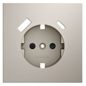 Накладка для розетки с заземлением и защитными шторками, с USB A+C S70 (кашемир) / Voltum VLS001003