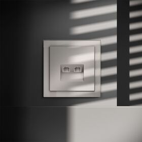 Розетка компьютерная двойная RJ45+RJ45 кат.6 S70 (кашемир) / Voltum VLS060203