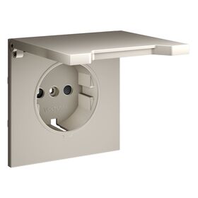 Накладка для розетки с заземлением, защитными шторками и крышкой S70 (кашемир) / Voltum VLS000803