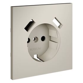 Накладка для розетки с заземлением и защитными шторками, с USB A+A S70 (кашемир) / Voltum VLS000903
