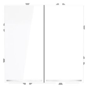 Проходной переключатель двухклавишный с подсветкой S70 (белый глянцевый) / Voltum VLS020401