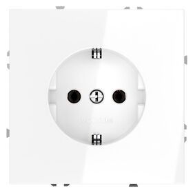 Розетка с заземлением S70 (белый глянцевый) / Voltum VLS040101