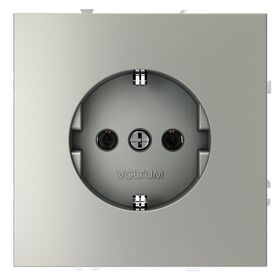 Розетка с заземлением S70 (сталь) / Voltum VLS040105