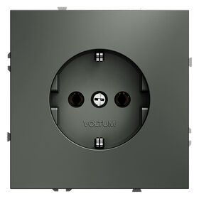 Розетка с заземлением S70 (титан) / Voltum VLS040106