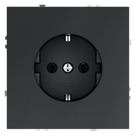 Розетка с заземлением S70 (графит) / Voltum VLS040107
