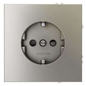 Розетка с заземлением и защитными шторками S70 (шелк) / Voltum VLS040204