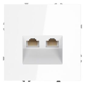 Розетка компьютерная двойная RJ45+RJ45 кат.6 S70 (белый глянцевый) / Voltum VLS060201