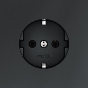 Розетка с заземлением S70 (графит) / Voltum VLS040107
