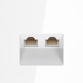 Розетка компьютерная двойная RJ45+RJ45 кат.6 S70 (белый глянцевый) / Voltum VLS060201