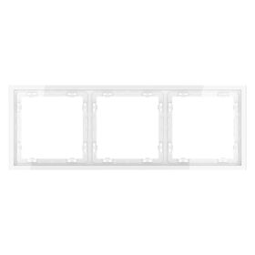Рамка пластиковая на 3 поста S70 (белый глянцевый) / Voltum VLS100301