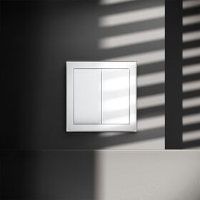 Выключатель двухклавишный S70 (белый глянцевый) / Voltum VLS020101