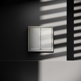 Выключатель двухклавишный с подсветкой S70 (шелк) / Voltum VLS020204