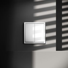 Проходной переключатель двухклавишный S70 (белый глянцевый) / Voltum VLS020301