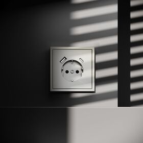 Розетка с заземлением и защитными шторками с USB A+С S70 (шелк) / Voltum VLS040504