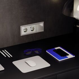 Проходной переключатель одноклавишный с подсветкой S70 (шелк) / Voltum VLS010404